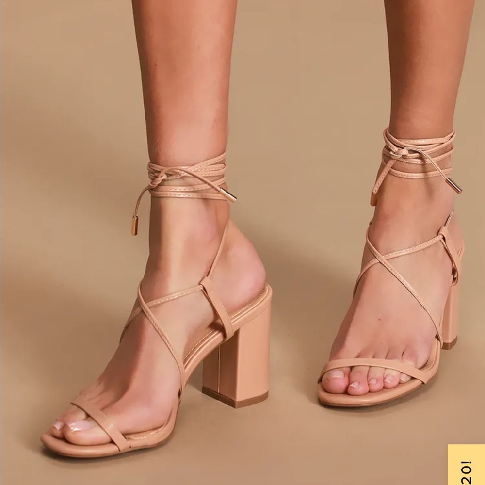 Lulus Aribaa lace up heels